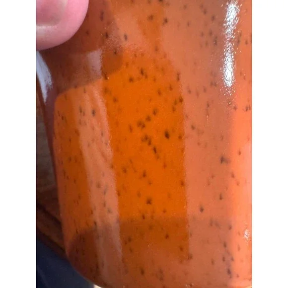 Vintage Set of 6 Imperial Japanese Stoneware Mugs Imperial MCM Orange Glaze - Picture 2 of 7